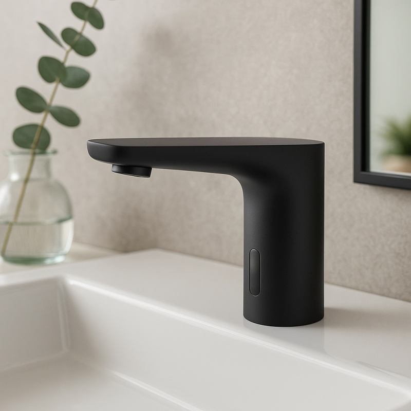 Aκουα-ντιζάιν αισθητήρας βρύσης ηλεκτρονική βρύση νιπτήρα με μπαταρίες ή τροφοδοσία ρεύματος μαύρο 1208958190